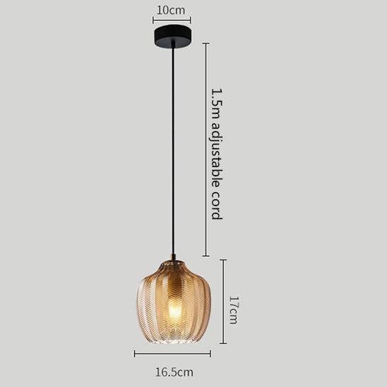 Lámpara de suspensión vidrio ahumado moderno (varias formas) Guezra