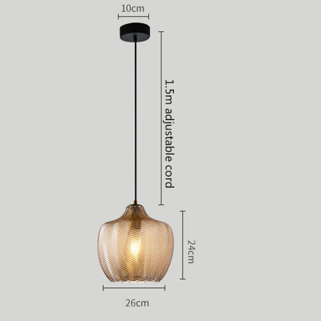 Lámpara de suspensión vidrio ahumado moderno (varias formas) Guezra