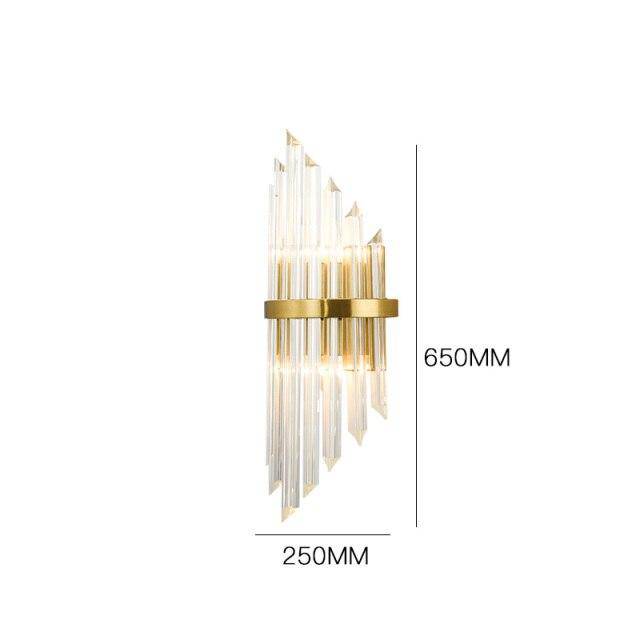 wall lamp Design LED gold wall with cascading crystal glass Luxury