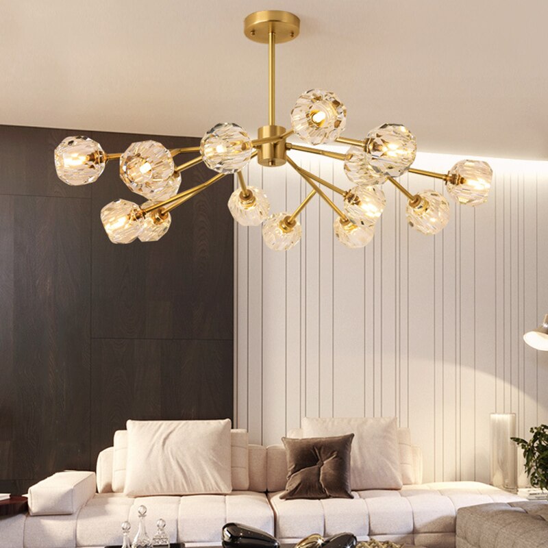 Modern LED chandelier with diamond-shaped lamps Blair
