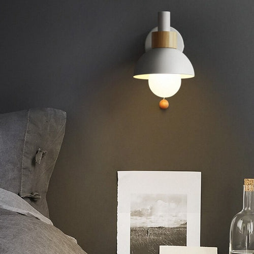 wall lamp Scandinavian LED wall lamp in coloured wood Vivale