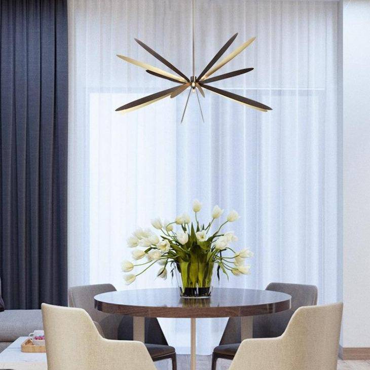Suspension design à LED avec plusieurs branches en métal Luxury