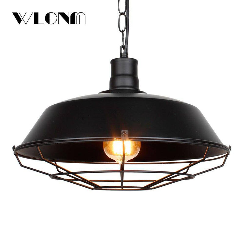 pendant light industrial LED with retro metal cage Loft