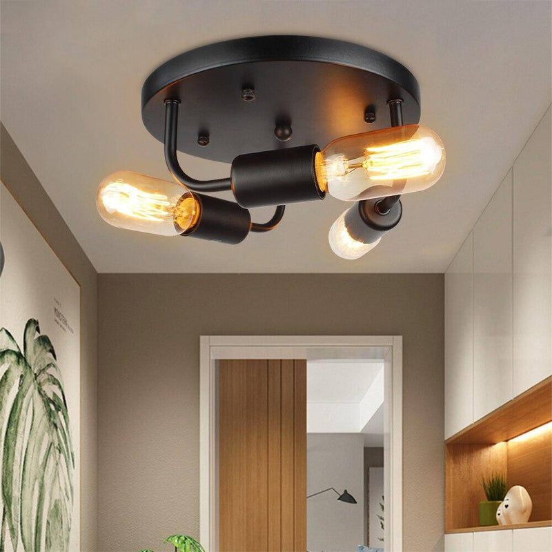 Modern metal LED ceiling light with several bulbs Edison