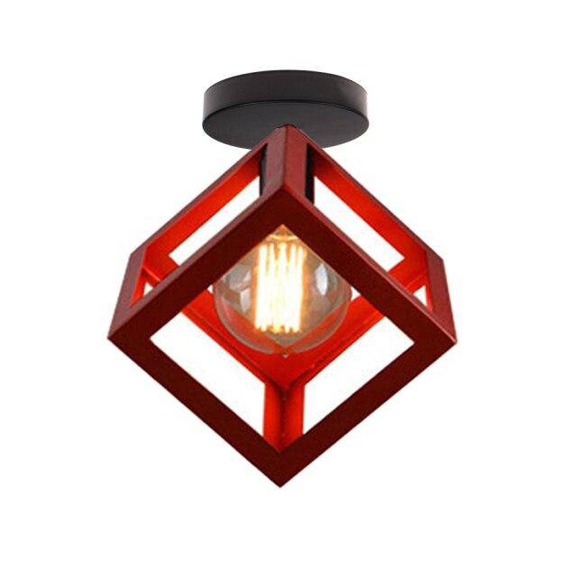 Lámpara de techo design con LED y jaula metálica de color Loft