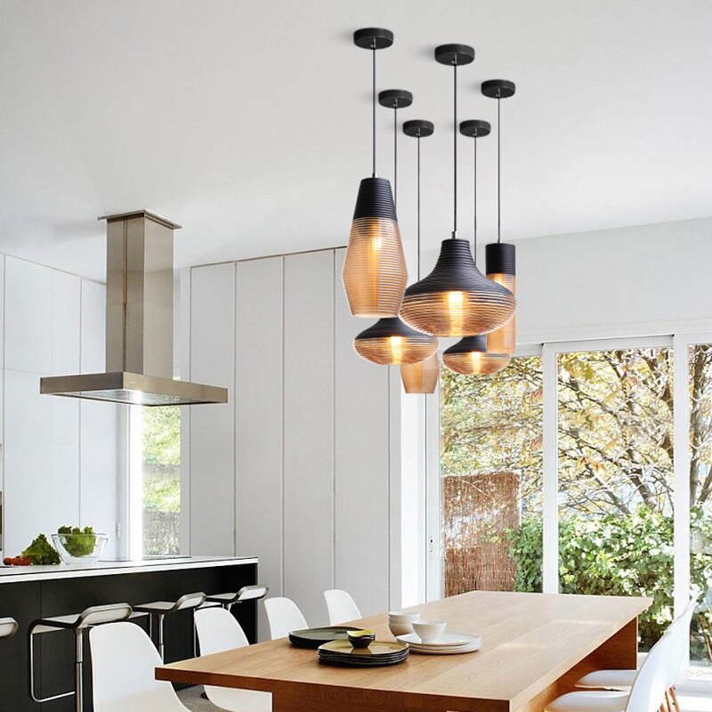Suspension à LED moderne en verre Dolce