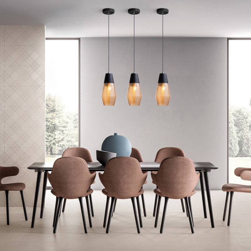 Suspension à LED moderne en verre Dolce