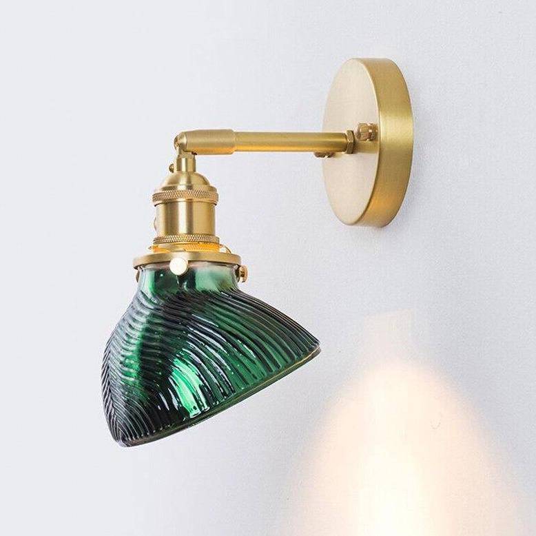 wall lamp Retro LED wall light with lampshade green Dena