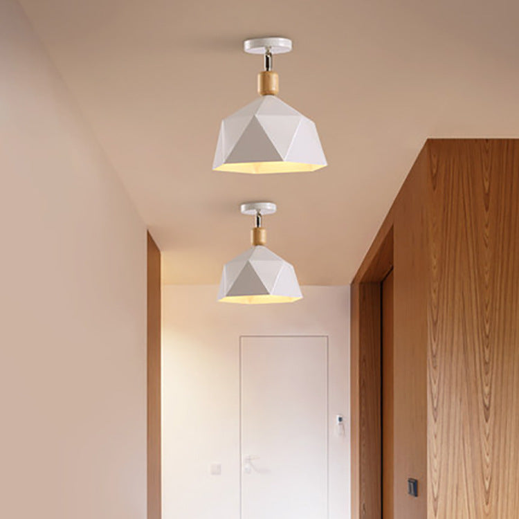 Modern LED ceiling light with lampshade in metal Garino