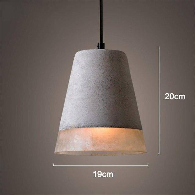 Cement LED design pendant with rounded lampshade Loft