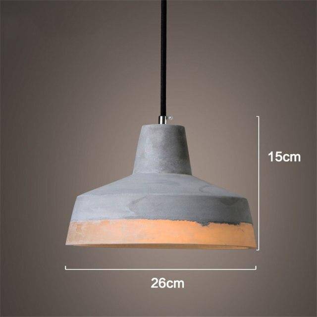 Cement LED design pendant with rounded lampshade Loft