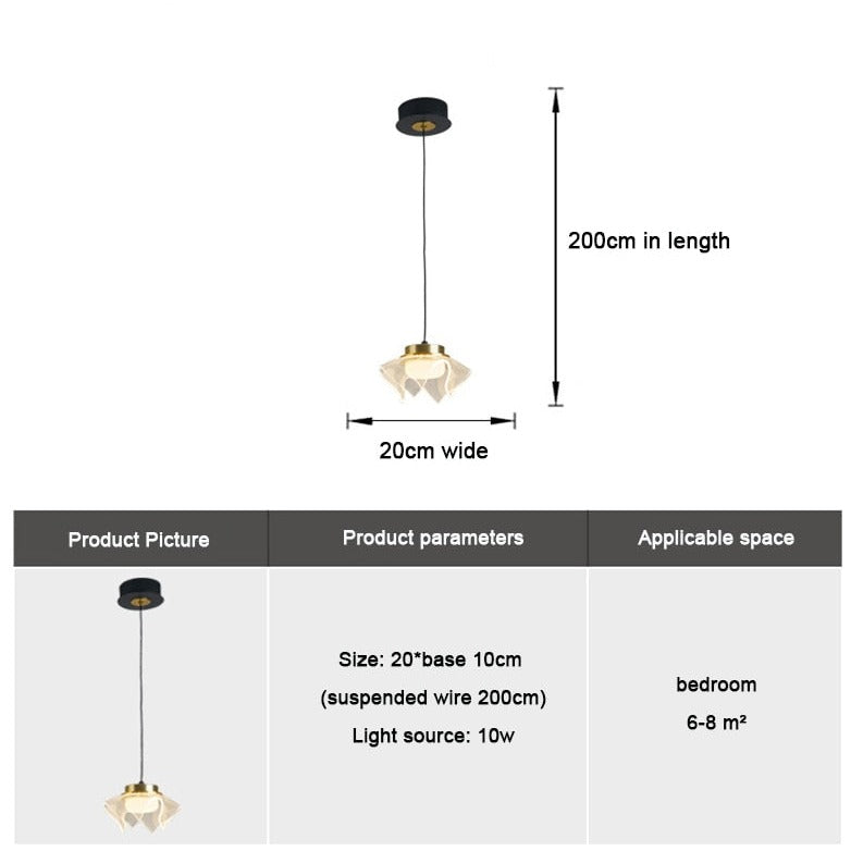 Lámpara de suspensión LED moderno y minimalista y forma original de Cassidy