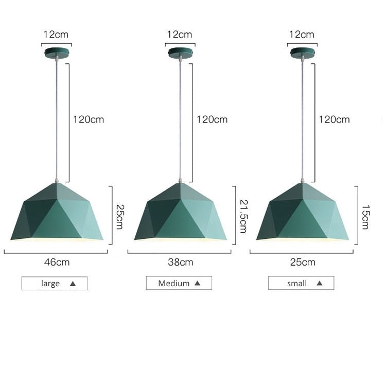 Lámpara de suspensión design geométrica poligonal en color Diamante
