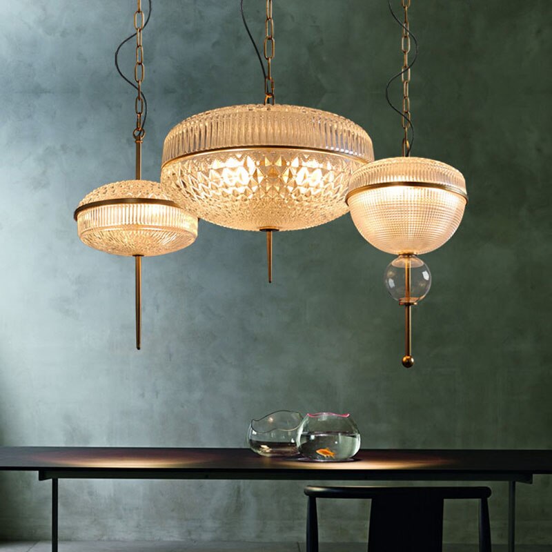 Suspension vintage style oriental en verre Helia