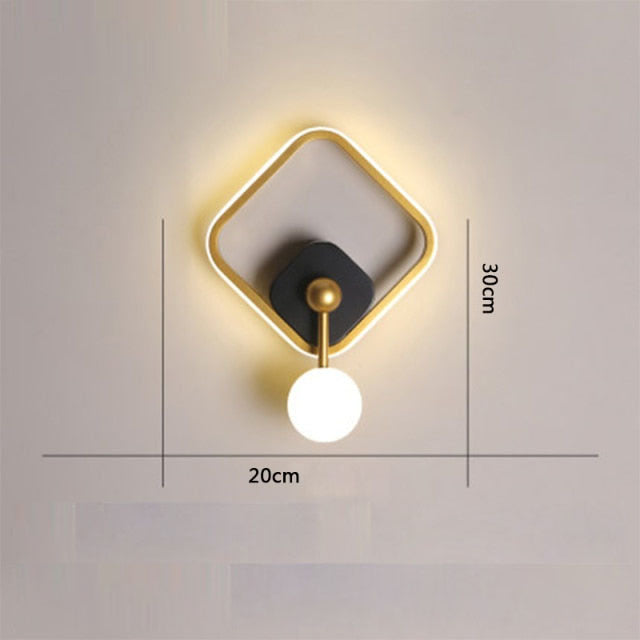 Lámpara de pared design geométrica con bola colgante Oryna