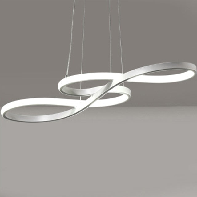 Lámpara moderna con dos símbolos metálicos de infinito Kemena