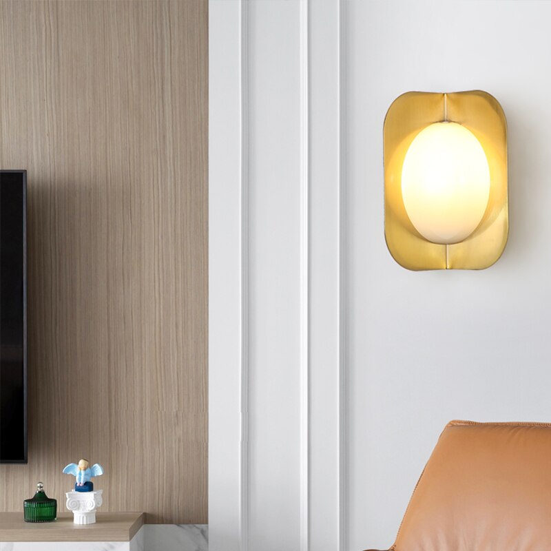 wall lamp modern rectangular gold metal wall Avaya