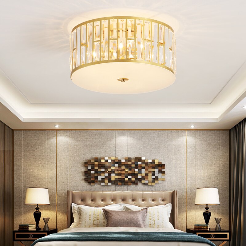 Modern luxury gold ceiling lamp in crystal Pylonna