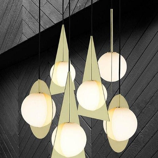 pendant light modern geometric luxury in gold metal Ariana