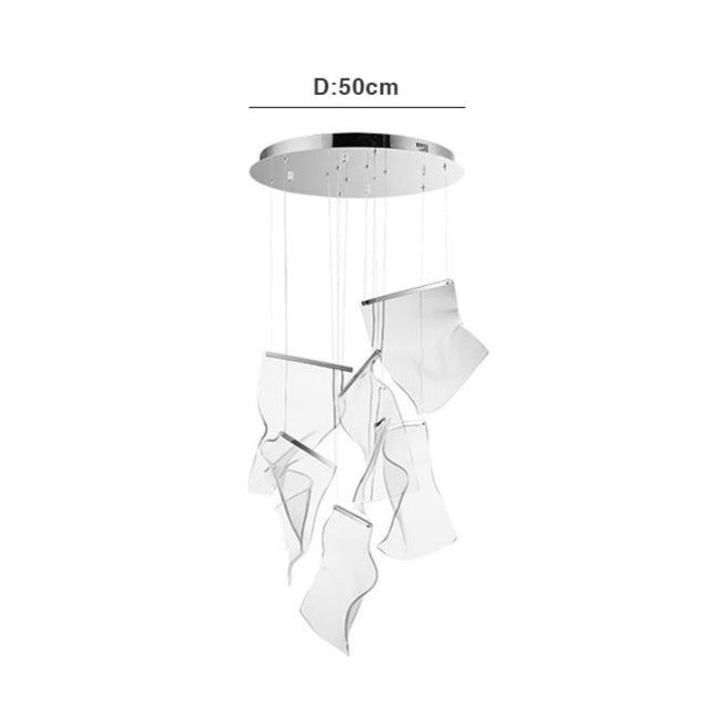Lámpara de suspensión vidrio de lujo moderno Lamina