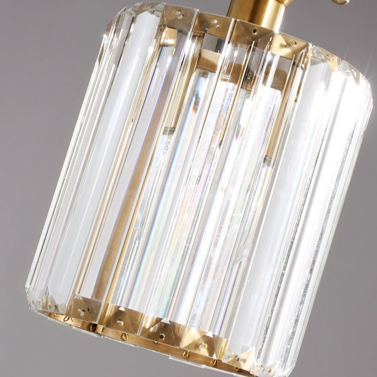 Lujosa lámpara de techo de cristal cilíndrica moderna Lylia