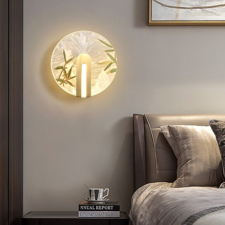 Lámpara de pared design LED de estilo asiático en vidrio Yuaming