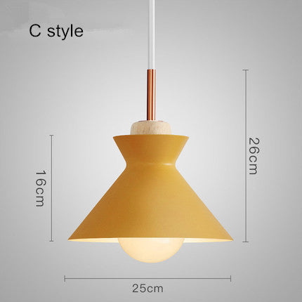Lámpara de suspensión metal coloreado en varias formas nórdicas