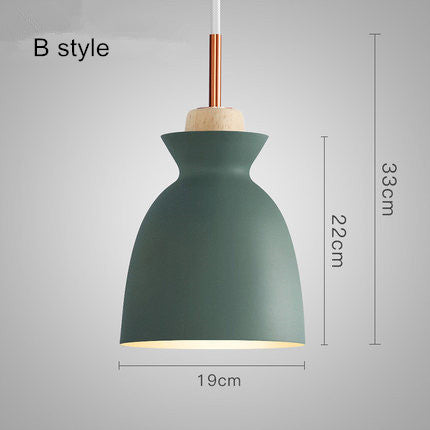Lámpara de suspensión metal coloreado en varias formas nórdicas