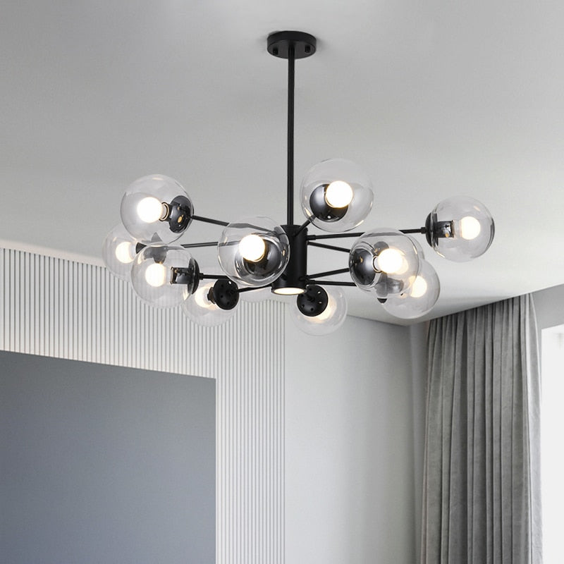 Chandelier with arms and glass balls Modern