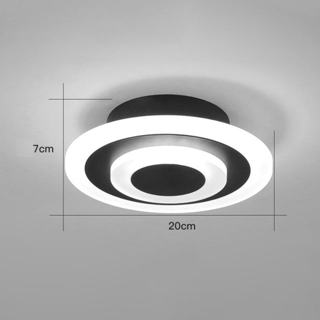 Design LED ceiling lamp in circular or square shape in Davis metal