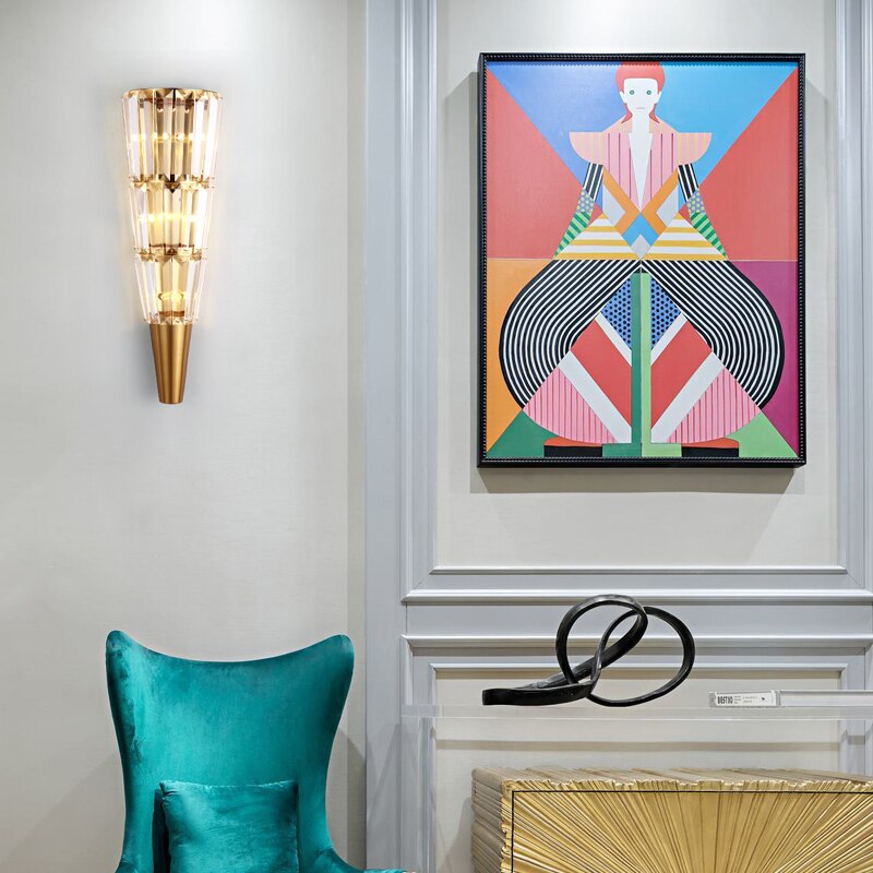 Applique murale moderne LED en forme conique en verre Doina