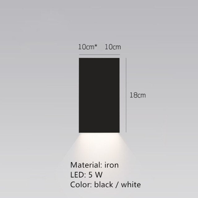 Aplique design cuadrado o en forma de L LED metálico Zia