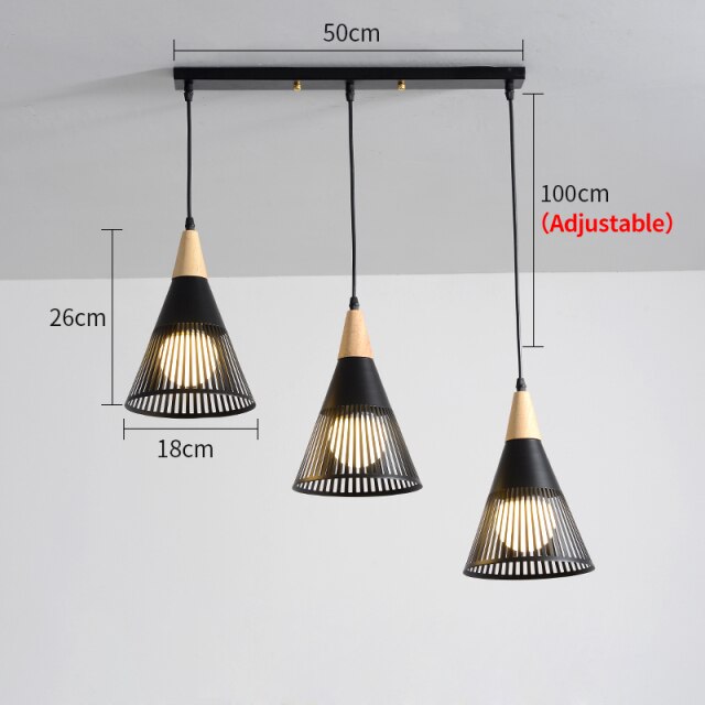 Lustre moderne LED avec lampes coniques Abril