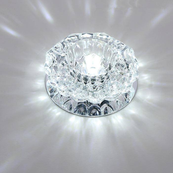 Crystal and mirror LED ceiling light