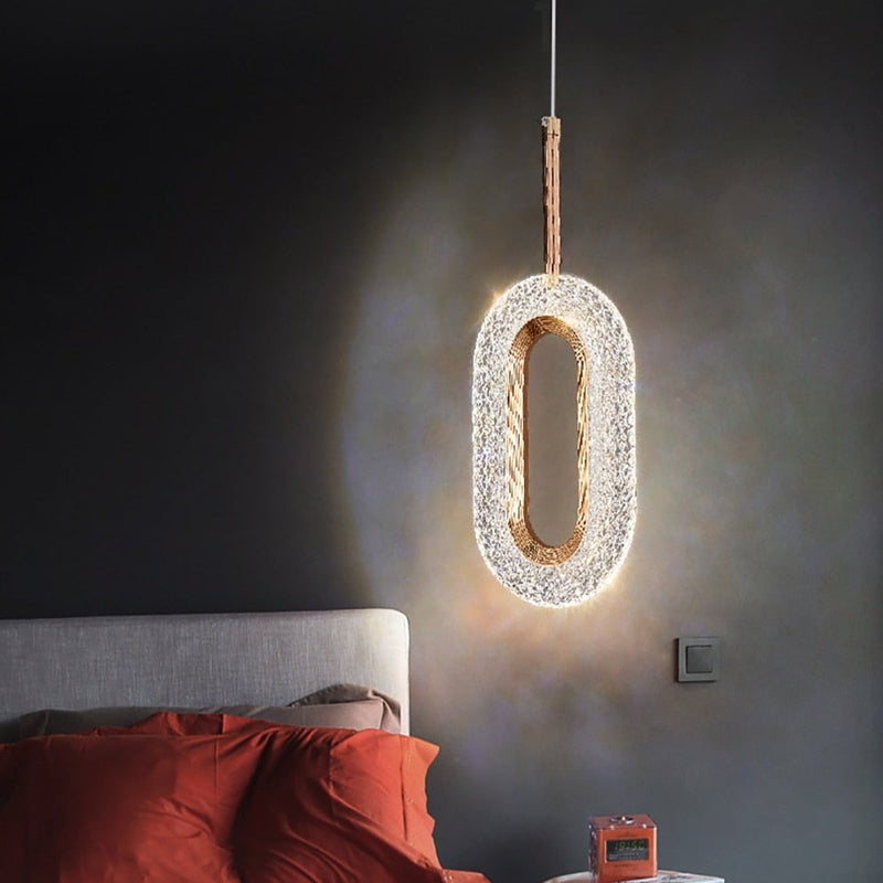 pendant light modern LED oval shape and gold Elaia