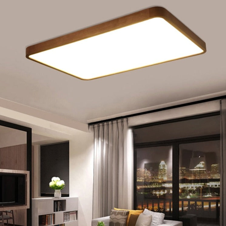 Evelyn modern geometric wooden LED ceiling light