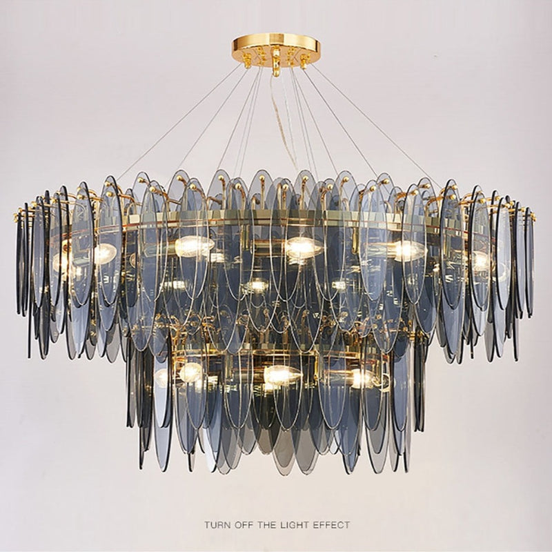 Modern chandelier with luxury glass slats Valentina