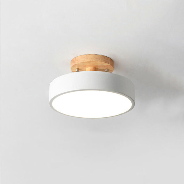 Lámpara de techo LED moderna de madera y metal Celio