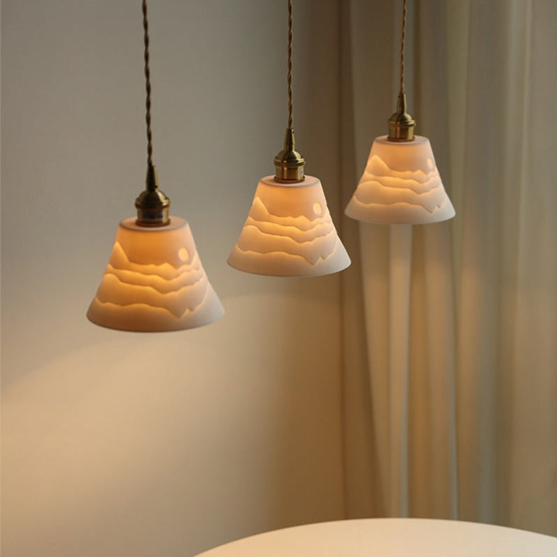 pendant light retro with lampshade ceramic Mellia