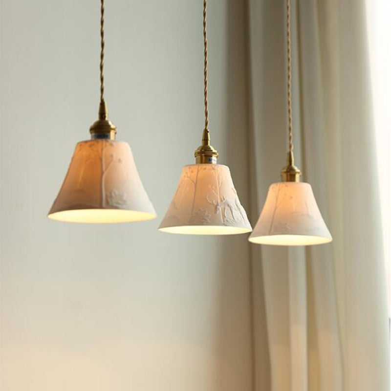 pendant light retro with lampshade ceramic Mellia