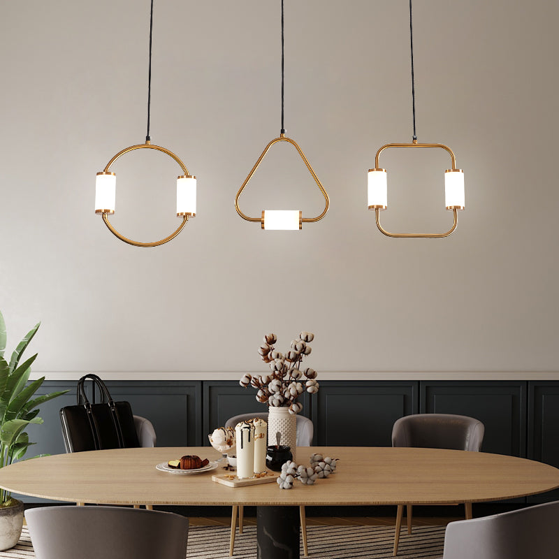 pendant light modern LED gold tubes with geometric shape Nyla