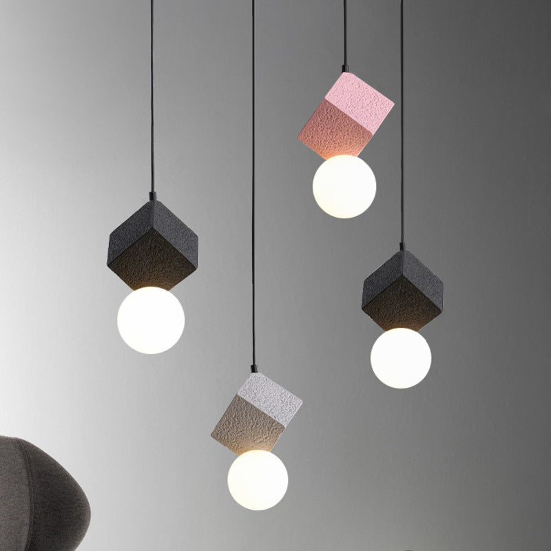 pendant light modern LED resin block Wayne