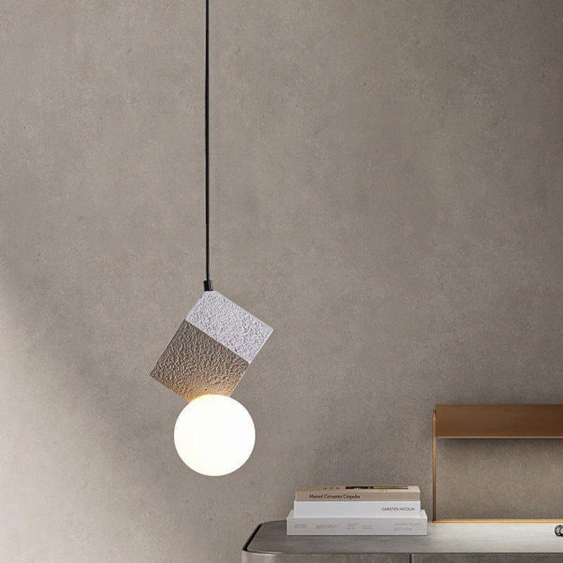 pendant light modern LED resin block Wayne