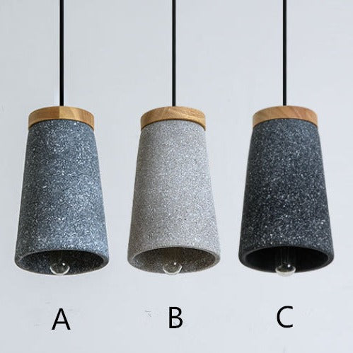 pendant light LED design with lampshade in cement Marta