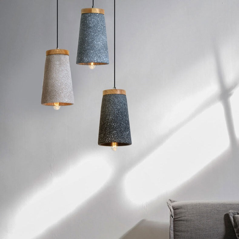 pendant light LED design with lampshade in cement Marta