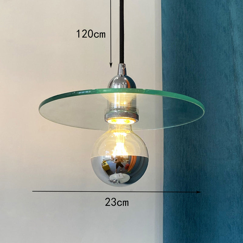Lámpara de suspensión design con pantalla de cristal plano Aiden