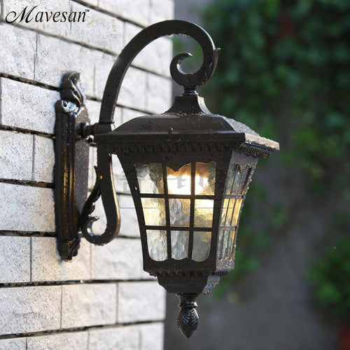 wall lamp antique rustic wall Retro metal and glass