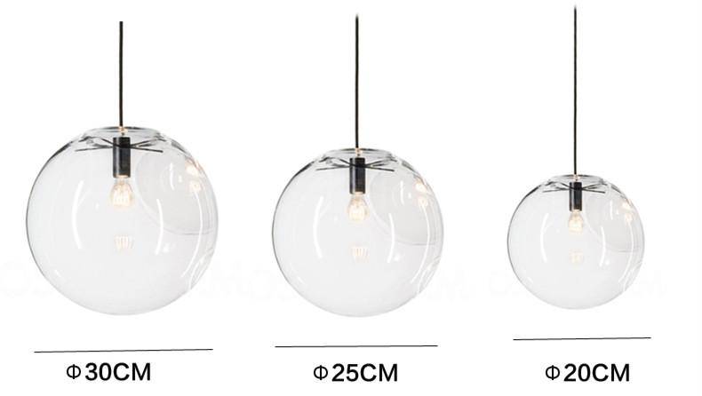 pendant light in chrome-plated glass Nordic Globe