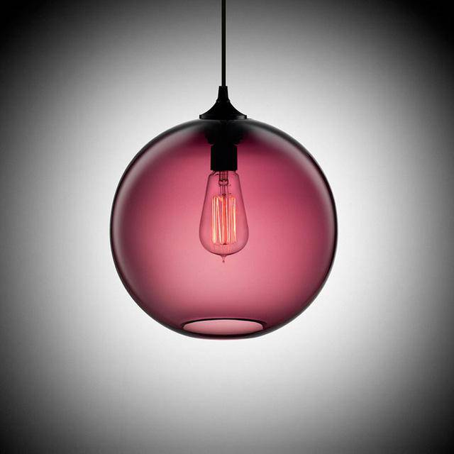 Design Pendant light in glass ball (several colors)