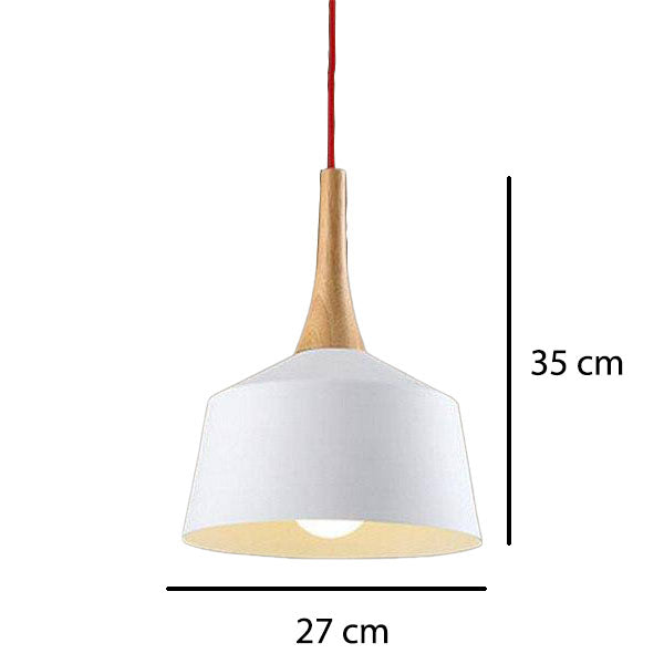 Lámpara de suspensión en madera y aluminio Café